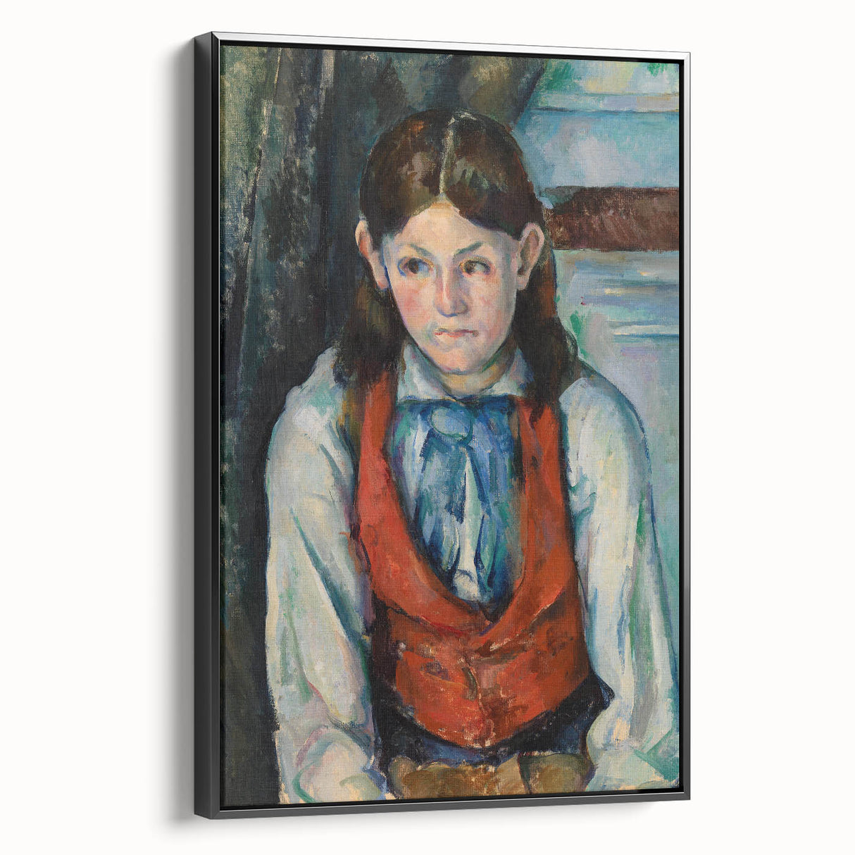 Framed canvas featuring a black and white landscape painting in a vintage poster style, ideal for bedroom decor.
