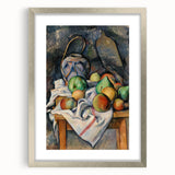 Abstract textured art print of geometric shapes in muted earth tones on a silver-framed canvas, suitable for bedroom decor.