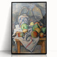 Large abstract wall art by Paul Cezanne, featuring mid-century modernist tones in black and grey, framed in acrylic.