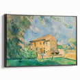 Black and white landscape art painting on framed canvas, featuring a vintage poster style, ideal for bedroom decor.