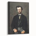 Black and white framed canvas of a vintage landscape painting, ideal for bedroom wall art.