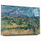 Acrylic print of Paul Cézanne's impressionist artwork in muted earth tones, ideal for dining room decor.