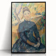Large abstract wall art by Paul Cézanne, featuring muted earth tones in a mid-century modernist style.