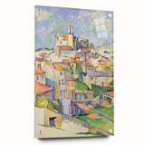 Acrylic print of a Paul Cézanne painting featuring muted earth tones, ideal for dining room decor.
