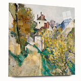 Large abstract wall art by Paul Cézanne, featuring muted earth tones on acrylic glass.