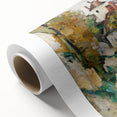 Art deco poster of a colorful abstract design on rolled canvas, ideal for nursery wall art or dining room decor.