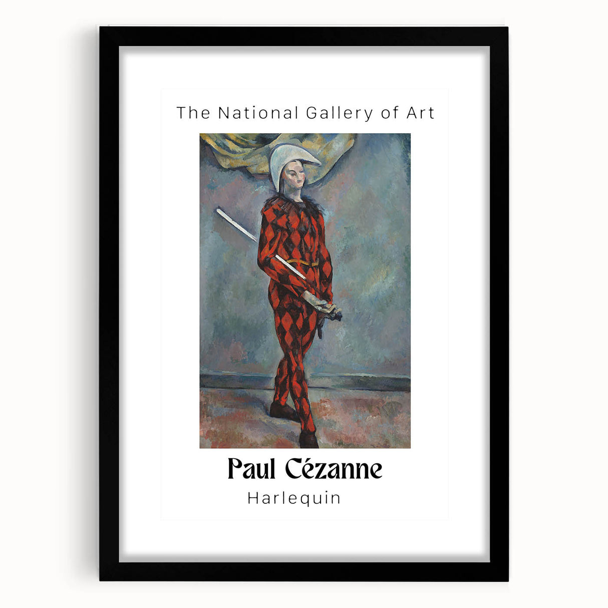 Extra large framed abstract art print by Paul Cezanne featuring textured, colorful brushstrokes, ideal for living room decor.