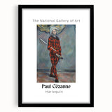 Extra large framed abstract art print by Paul Cezanne featuring textured, colorful brushstrokes, ideal for living room decor.