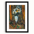 Extra large abstract art print featuring colorful, textured brush strokes on a framed black canvas.