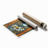 Extra large rolled print of Paul Cézanne's floral design in soft color tones, suitable for classy bathroom wall art.