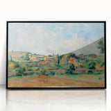 Large abstract wall art by Paul Cezanne in black frame, featuring mid-century modernist design.