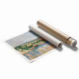 Extra large rolled print of Paul Cézanne's floral art in muted colors, ideal for classy bathroom wall art.