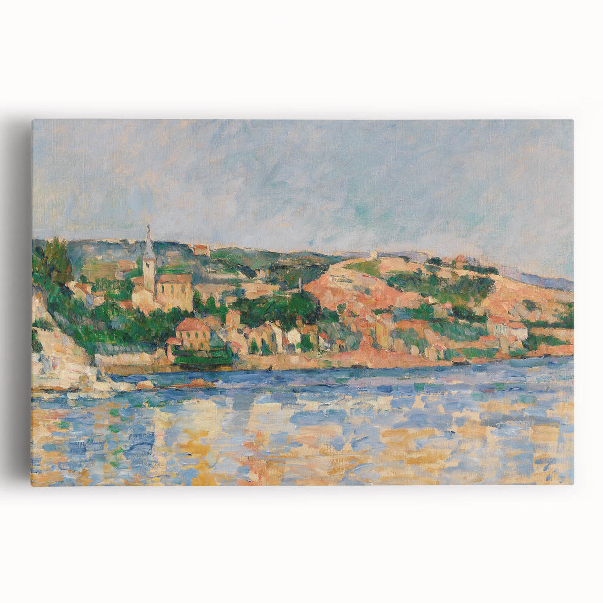 Black and white print of Paul Cézanne's artwork on stretched canvas, ideal for kitchen art.