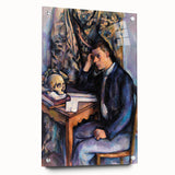 Acrylic print of a Paul Cézanne abstract design in muted green and blue tones, suitable for dining room decor.