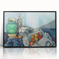 Large abstract wall art by Paul Cézanne featuring muted earth tones in a mid-century modernist style.