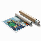 Extra large rolled print of Paul Cézanne's floral art in muted tones, ideal for classy bathroom wall art.