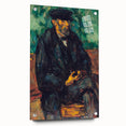 Acrylic print of a Paul Cezanne landscape with muted earth tones, ideal for dining room decor.