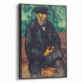 Black and white landscape art painting on framed canvas, featuring a vintage poster style, ideal for bedroom decor.
