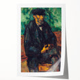 Extra large rolled print of Paul Cézanne's floral artwork in muted green and yellow tones, ideal for art wall dining room.