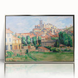 Mid-century modernist art by Paul Cézanne, featuring muted earth tones in a framed acrylic print, ideal for nursery wall art.