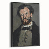 Black and white framed canvas of a vintage landscape painting, ideal for bedroom wall art.