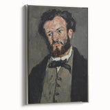 Landscape art painting by Paul Cézanne featuring a colorful countryside scene on a framed canvas.