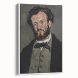 Vintage poster art of a Paul Cézanne painting on a white framed canvas, featuring vibrant, colorful art.