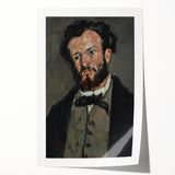 Rolled print of Paul Cézanne's artwork featuring floral motifs in soft green and beige tones.
