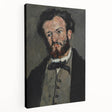 Paul Cézanne-inspired impressionist landscape on large stretched canvas, featuring soft green and blue tones.