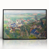 Large abstract wall art by Paul Cézanne, featuring bold brushstrokes in earthy tones on a black framed acrylic.