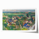 Paul Cézanne's floral painting on rolled canvas, featuring soft green and pink tones, suitable as art wall dining room decor.
