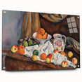 Acrylic glass print of a Paul Cézanne-inspired abstract, featuring muted earth tones, perfect for dining room decor.