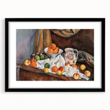 Extra large, textured abstract art print of colorful, swirling patterns on a black-framed canvas.