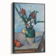 Black and white framed canvas of a vintage-style landscape painting, ideal for bedroom wall decor.