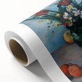 Art deco poster of a Paul Cézanne landscape on rolled canvas, featuring muted earth tones, ideal for nursery wall art.