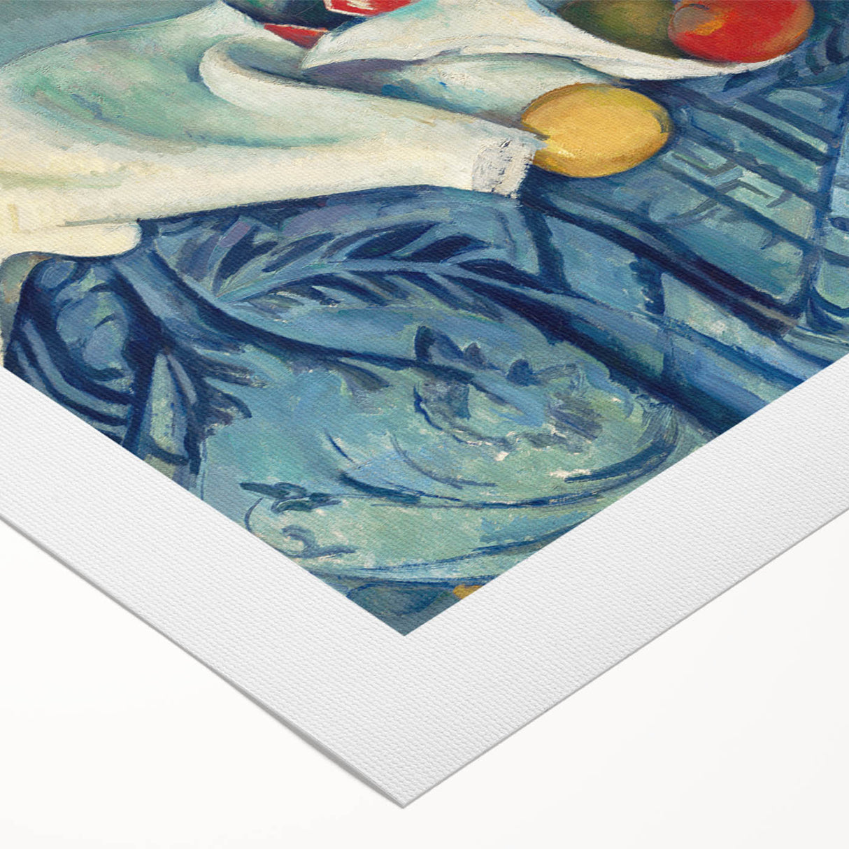 Art deco poster featuring a Paul Cézanne landscape on rolled canvas, suitable for dining room wall art.