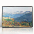 Large abstract wall art by Paul Cezanne featuring muted earth tones on framed acrylic, ideal for modern art wall decor.