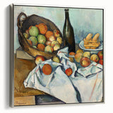 Framed canvas featuring a Paul Cezanne landscape painting with vibrant colors, ideal for adding a vintage touch to any room.