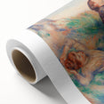 Pierre-Auguste Renoir's art deco style painting on rolled canvas, featuring soft pastel colors, ideal for nursery wall art.