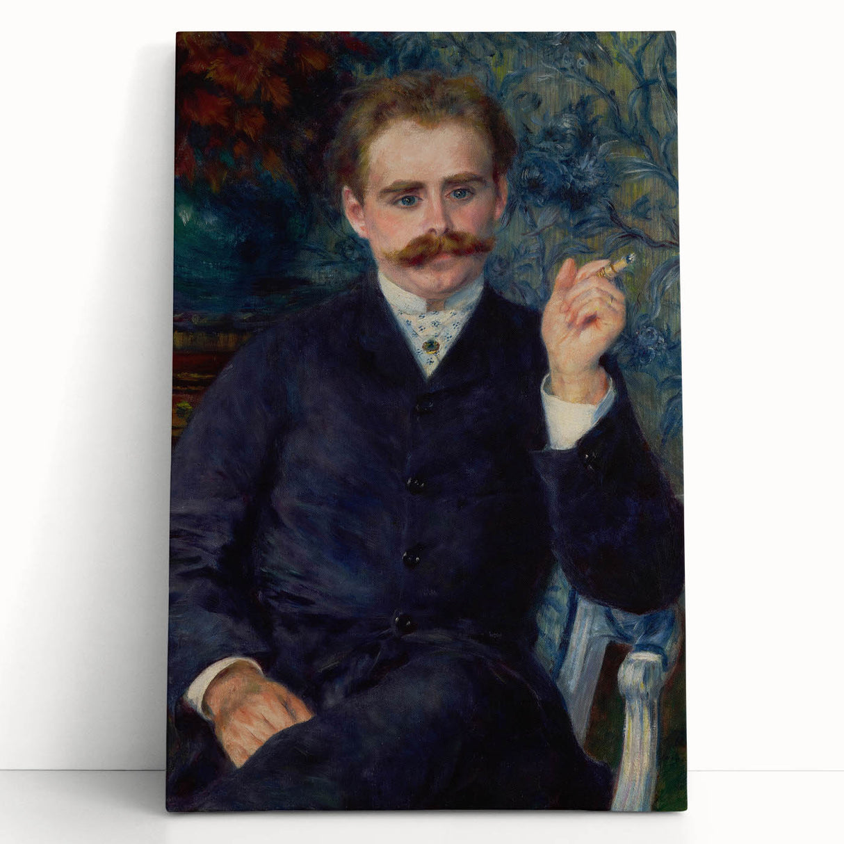 Black and white print of Pierre-Auguste Renoir's painting on stretched canvas, ideal for kitchen wall art or bedroom decor.