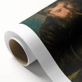 Art deco poster of a Renoir painting in soft pastel hues on rolled canvas, ideal for nursery wall art.