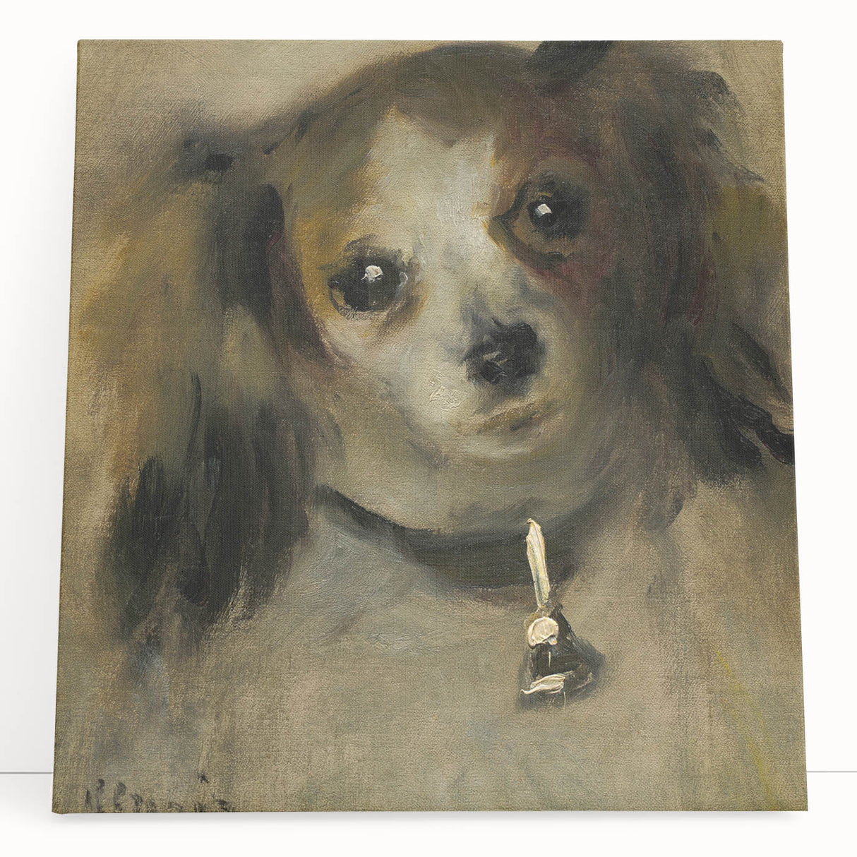 Black and white print of Pierre-Auguste Renoir's artwork on stretched canvas, ideal for kitchen wall art or bedroom ambiance.