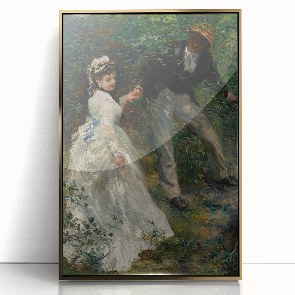 Framed acrylic print of Pierre-Auguste Renoir's painting featuring soft pastel shades, ideal for modern nursery wall art.