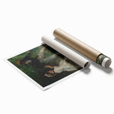 Extra large rolled print of a Renoir floral painting in soft pastel tones.