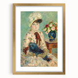 Extra large wall art featuring a textured abstract print of Pierre-Auguste Renoir's impressionist style in a gold frame.