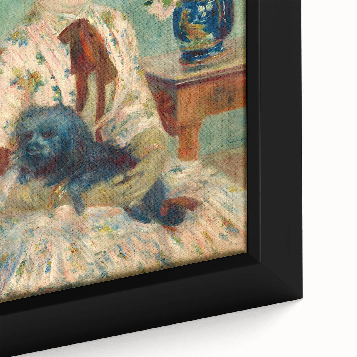 Extra large framed canvas featuring a close-up of colorful, textured art by Pierre-Auguste Renoir.