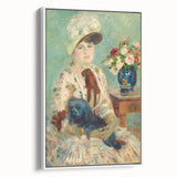 Extra large framed canvas featuring vintage poster art of a colorful Pierre-Auguste Renoir painting.