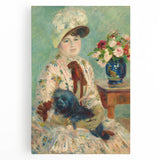 Black and white print of Pierre-Auguste Renoir's painting on stretched canvas, suitable for kitchen art.