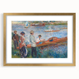 Extra large framed wall art of Renoir's textured abstract print in pastel shades, ideal for living room decor.