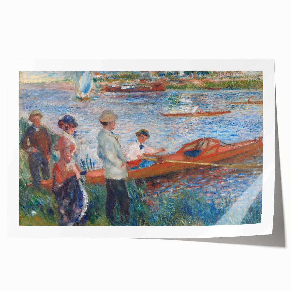 Extra large rolled print of a Pierre-Auguste Renoir floral painting in pastel shades, ideal for art wall dining room.